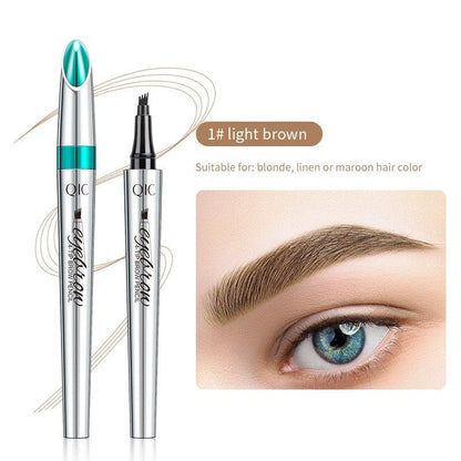 3D Waterproof Microblading Eyebrow Pen 4 Fork Tip Tattoo Pencil (Pack of 2)